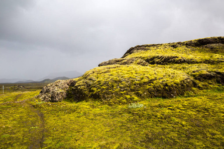 美丽的山脉全景在国家公园Landmannalaugavegur，冰岛。