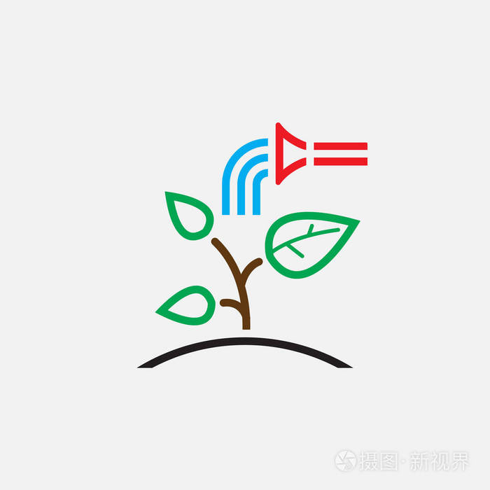 白色背景植物浇水图标