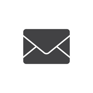 邮件图标矢量信息固体标志插图信封象形文字隔离白色