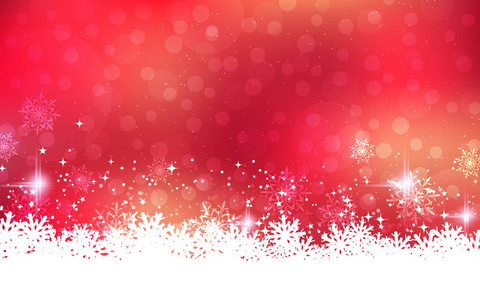 圣诞快乐，新年快乐，粉红色矢量背景，星星和雪花
