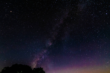 夜景与多彩银河系