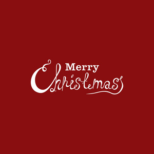 圣诞快乐矢量文字书法字体设计卡模板.节日贺卡海报的创意排版。红色背景下的书法字体