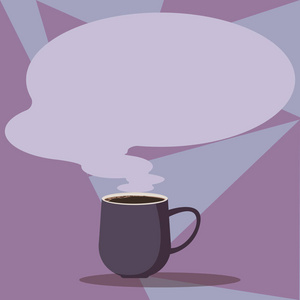 设计业务空模板隔离的极简主义图形布局模板广告杯矢量杯热咖啡与空白颜色语音泡泡作为蒸汽图标