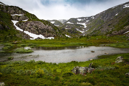 挪威Folgefonna国家公园美丽的夏季景观