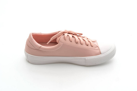 白色背景的粉色运动鞋