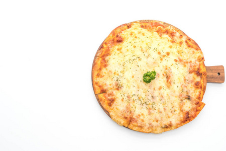 四个奶酪披萨，白色背景