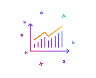 图表线图标。报告图或销售增长标志。分析和统计数据符号。渐变线按钮..图形图标设计。五颜六色的几何形状。矢量
