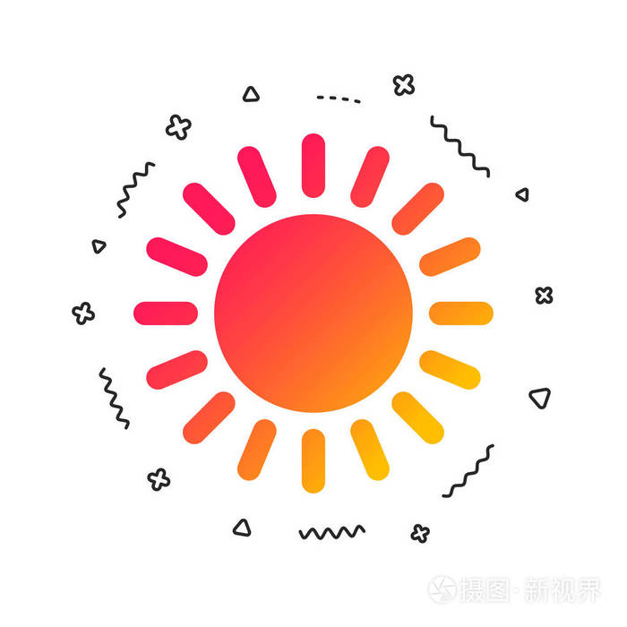 太阳图标阳光夏日的象征天气很热五颜六色的几何形状渐变太阳图标设计