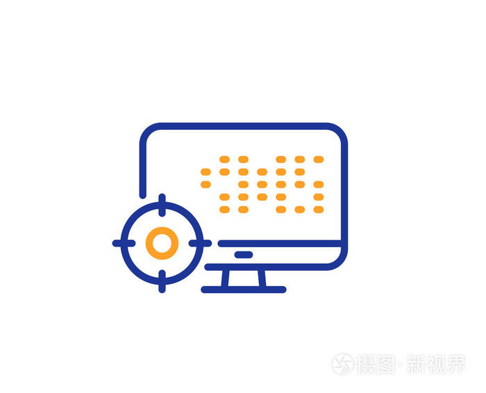 seo电脑线路图标. 搜索引擎优化标志. 目标符号. 五颜
