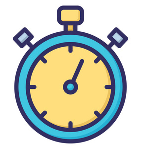 计时器时钟隔离矢量图标，可以很容易地修改或编辑