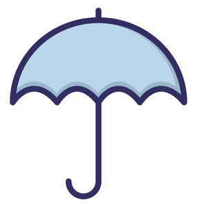 阳伞防雨隔离矢量图标，可方便修改或编辑
