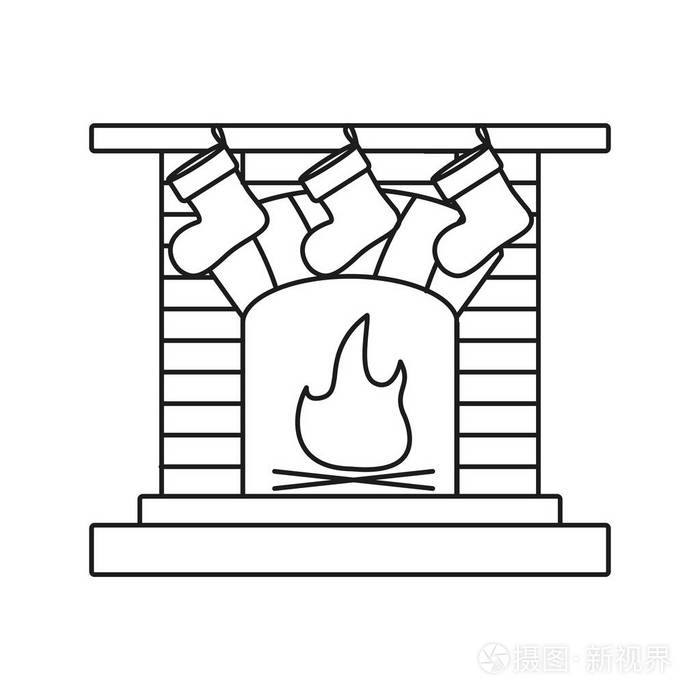 壁炉壁炉, 壁炉, 烟囱, 壁炉架图标
