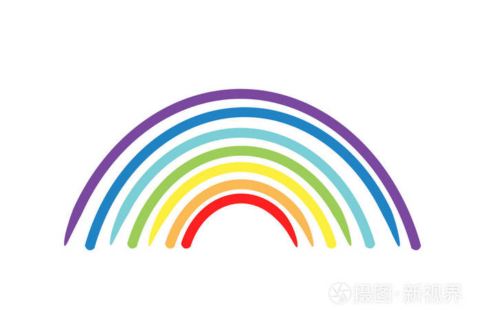 彩绘彩虹矢量图