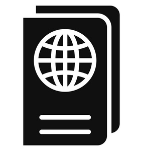 导游手册护照隔离矢量图标，可以很容易地修改或编辑
