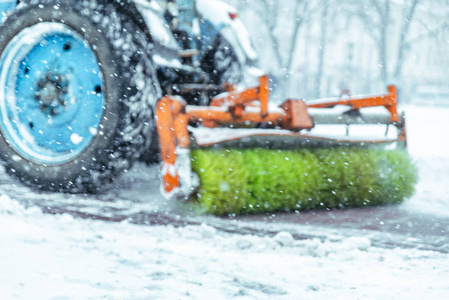 雪田，雪概念清扫街道