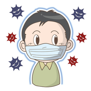 预防流感及感冒男孩图片