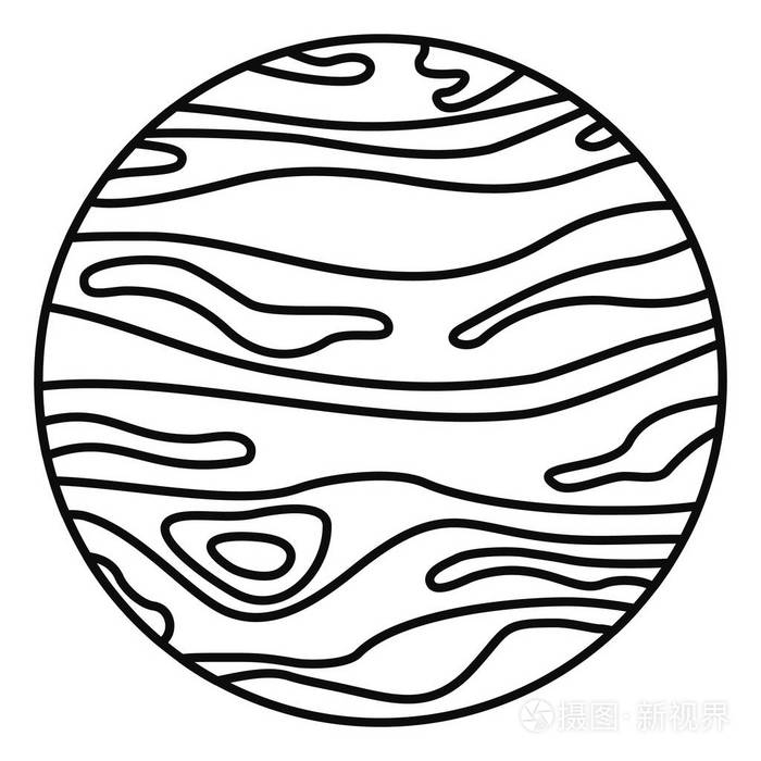 木星行星图标 轮廓样式