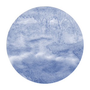 深蓝色手绘水彩圆形框架背景纹理与污渍。 现代设计元素