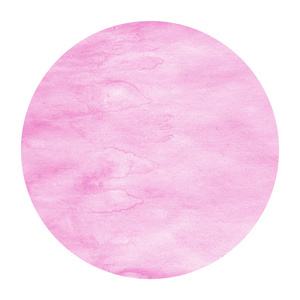 粉红色手绘水彩圆形框架背景纹理与污渍。 现代设计元素