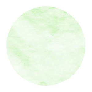 绿色手绘水彩圆形框架背景纹理与污渍。 现代设计元素