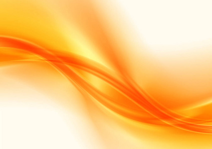 橙色背景，优雅的波浪抽象矢量插图