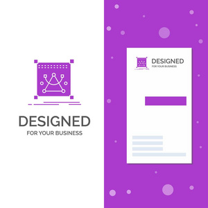 商务标志为3d，编辑，编辑，对象，调整大小..垂直紫色业务访问卡模板。创意背景矢量插图