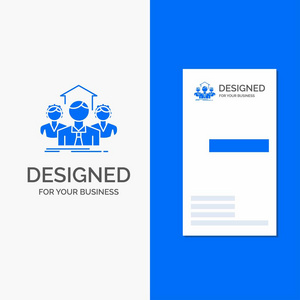 团队业务团队合作团队会议的业务标志。垂直蓝色业务访问卡模板。