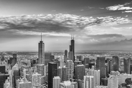 芝加哥的鸟瞰图。