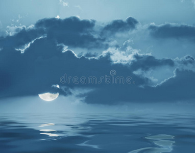 月亮和水