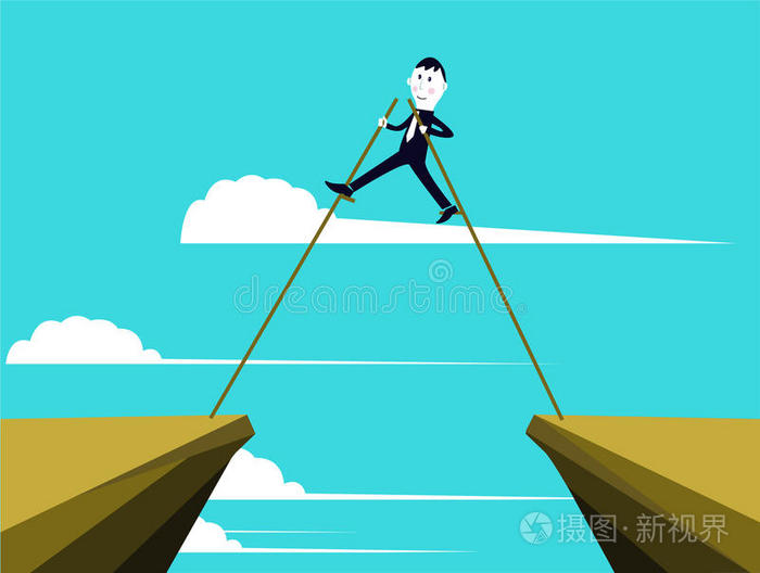 商人正在克服障碍