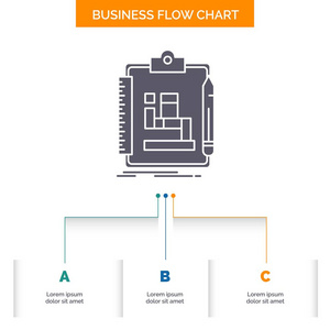 算法流程方案工作流程业务流程图设计三个步骤。 字形图标表示背景模板位置的文本。