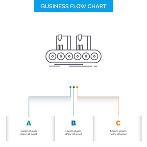 带式输送机厂线业务流程图设计有3步。 表示背景模板位置的线条图标