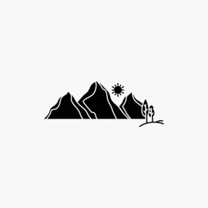 山景自然山景字形图标。 矢量孤立插图