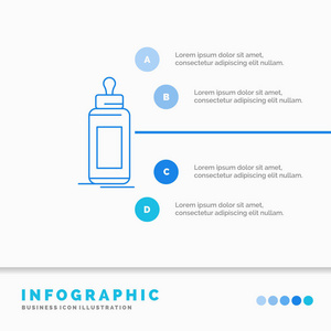 喂食器，瓶子，儿童，婴儿，牛奶信息图形模板的网站和演示。线蓝图像图片样式矢量插图