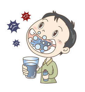 预防感冒及流感漱口男孩图片