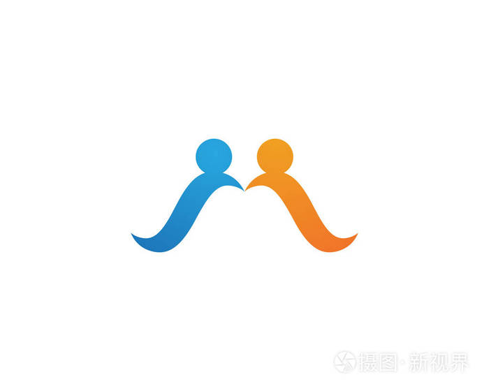 社区团结团队标志矢量