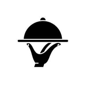 服务黑色图标, 在隔离的背景上的矢量符号。服务概念符号, 插图