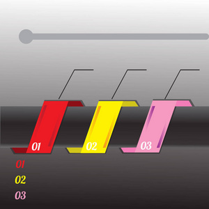 信息图表这个数字是信息图表的三个位置的红色紫罗兰和绿色。 黑暗背景上的信息图表。 用于演示业务项目的信息图表。