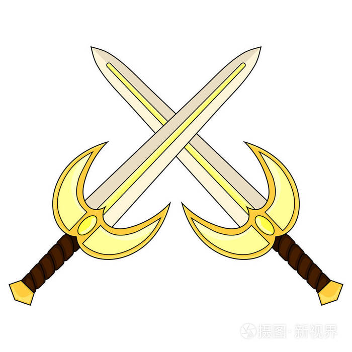 中世纪的武器. 骑士装备. 矢量插图为您的设计游戏卡网.