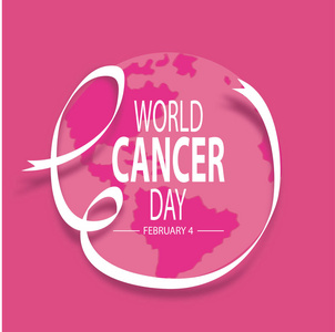 世界癌症日的概念。 二月四日