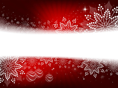 红色的圣诞设计与雪花, 火花和球