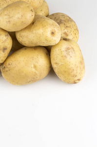  potatoes on the white background.