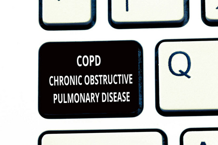概念手写显示 copd 慢性阻塞性肺疾病。商业照片文本肺病难以呼吸