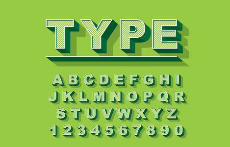 3d 大胆的复古字体。复古字母向量 80秒, 90年代老样式图表海报