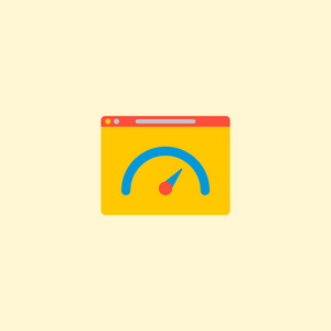 网站性能图标扁平元素。网站性能图标的矢量图在您的 web 移动应用程序徽标设计的干净背景上隔离平