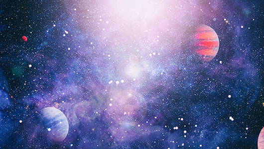 自由空间中行星和星系的恒星。 这幅图像的元素由美国宇航局提供。