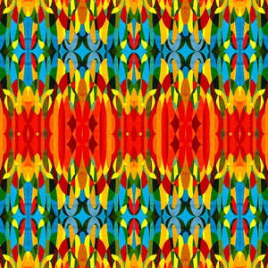 彩色六方几何无缝图案对称万花筒时装设计