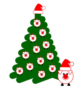 树圣诞猪形象设计