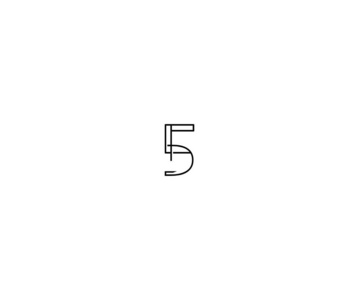 极简主义线性标志与数字5