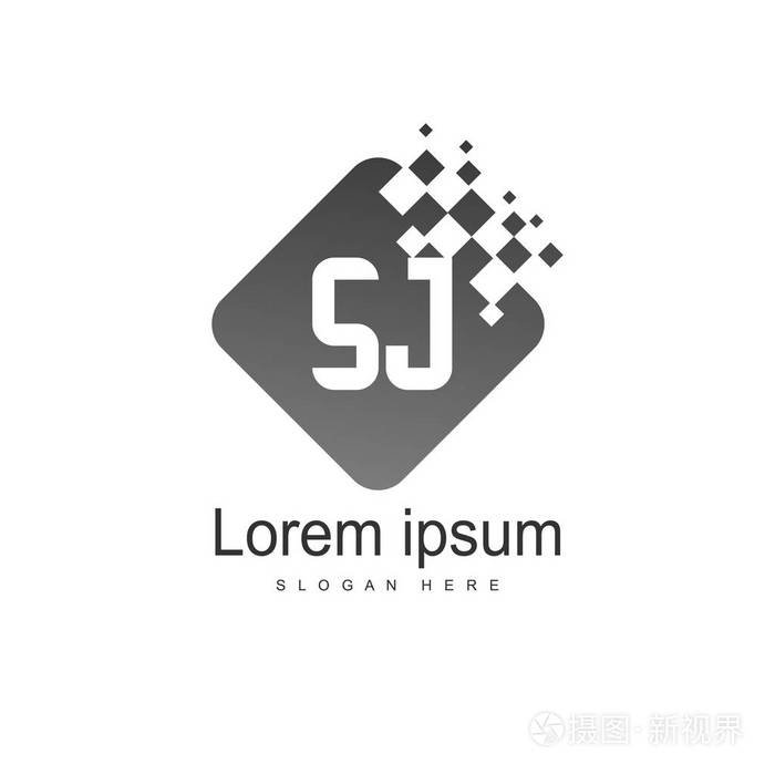 初始字母sj标志模板设计最小字母标志设计